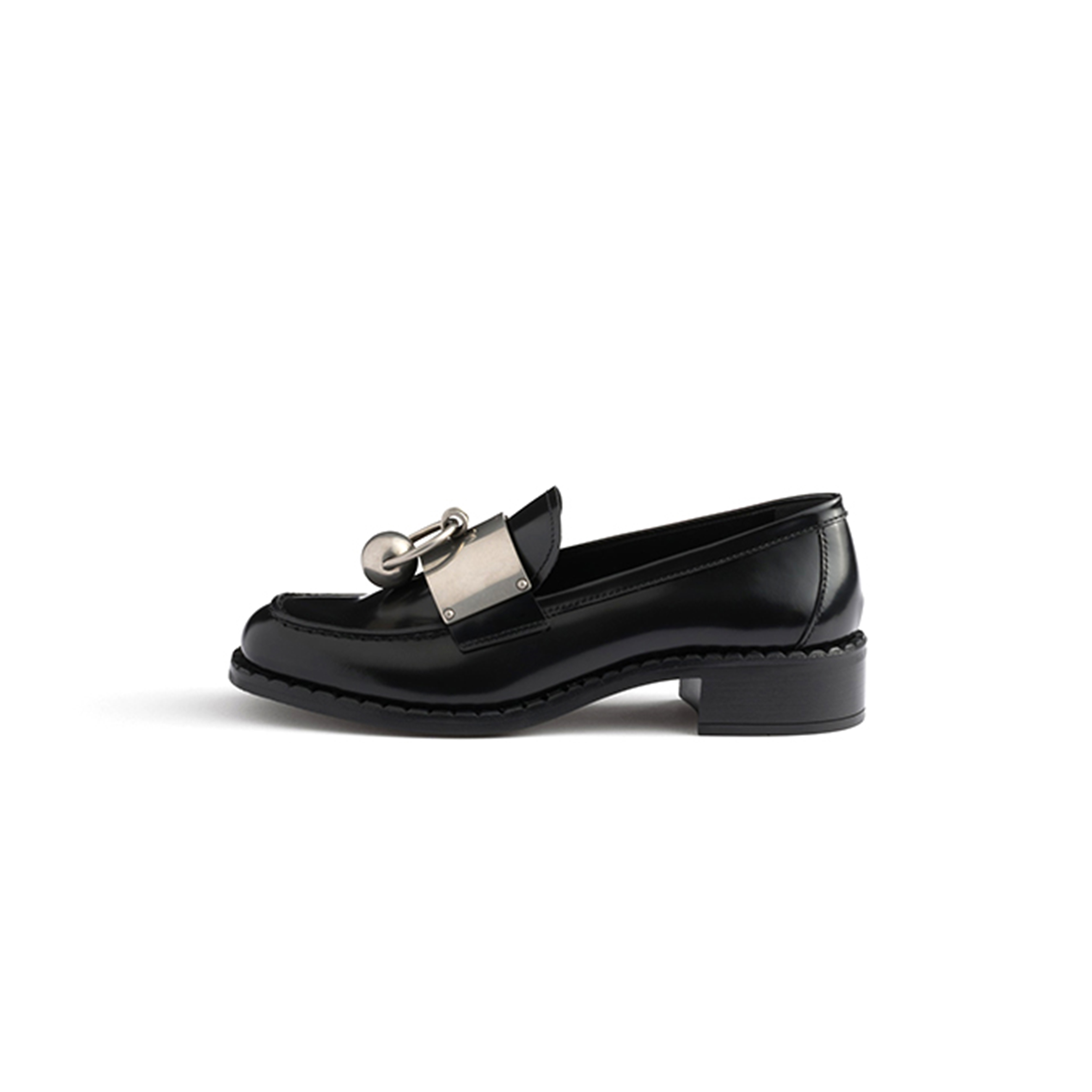 PRADA BRUSHED LEATHER LOAFERS WITH METAL DETAILS 1D981N PRADA BRUSHED LEATHER LOAFERS WITH METAL DETAILS 1D981N